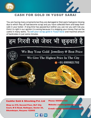 Cash for gold in Yusuf sarai