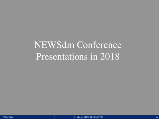 NEWSdm Conference Presentations in 2018