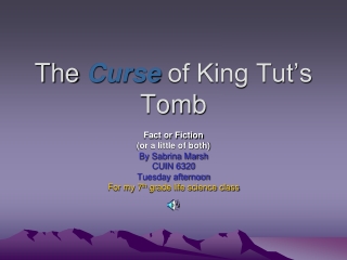 The Curse of King Tut’s Tomb