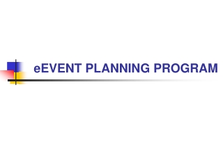 eEVENT PLANNING PROGRAM