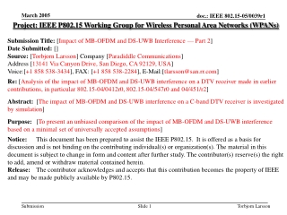 Project: IEEE P802.15 Working Group for Wireless Personal Area Networks (WPANs)