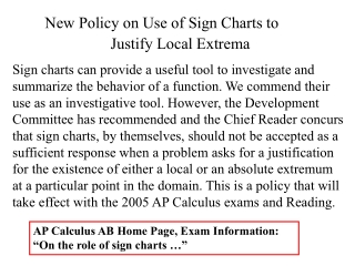 Sign charts can provide a useful tool to investigate and