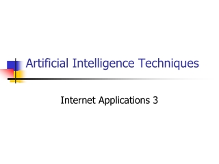 Artificial Intelligence Techniques