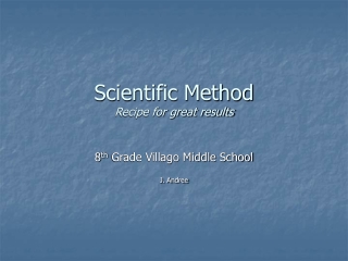 Scientific Method Recipe for great results