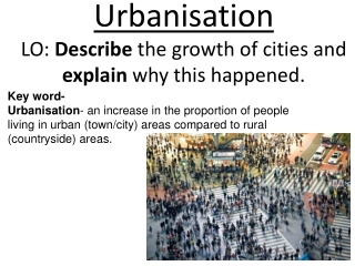 Urbanisation LO: Describe the growth of cities and explain why this happened.