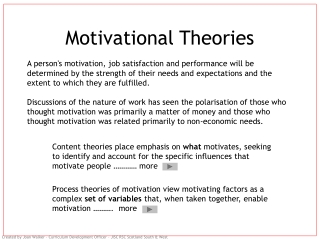 Motivational Theories