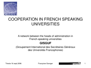 COOPERATION IN FRENCH SPEAKING UNIVERSITIES