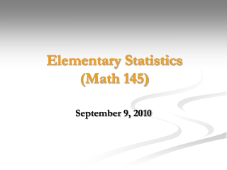 Elementary Statistics (Math 145)
