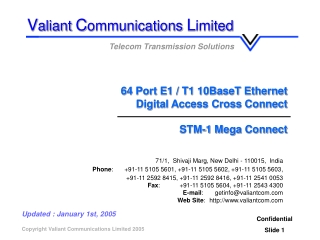 64 Port E1 / T1 10BaseT Ethernet Digital Access Cross Connect STM-1 Mega Connect