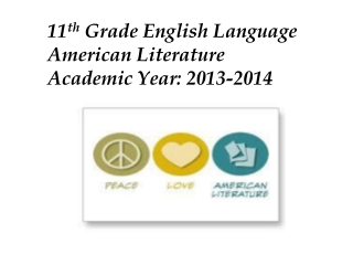 11 th Grade English Language American Literature Academic Year: 2013-2014