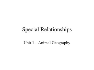 Special Relationships
