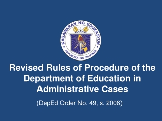 Revised Rules of Procedure of the Department of Education in Administrative Cases