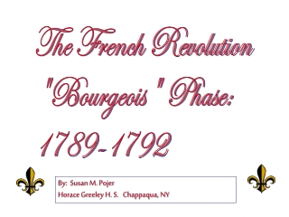 The French Revolution &quot;Bourgeois&quot; Phase: 1789-1792