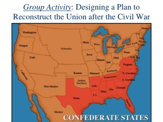 Group Activity : Designing a Plan to Reconstruct the Union after the Civil War