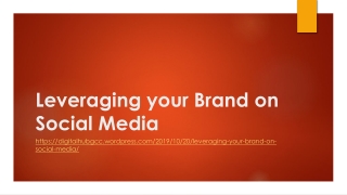 Leveraging your Brand on Social Media