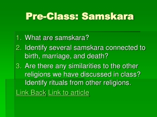 Pre-Class: Samskara