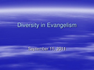 Diversity in Evangelism