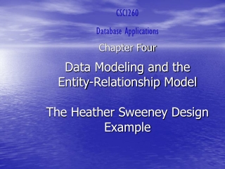 Data Modeling and the Entity-Relationship Model The Heather Sweeney Design Example