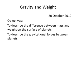 Gravity and Weight