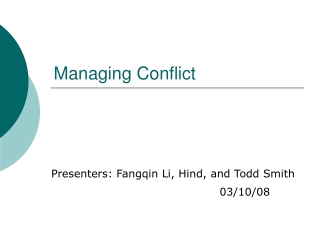 Managing Conflict