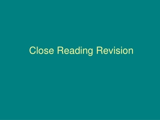 Close Reading Revision