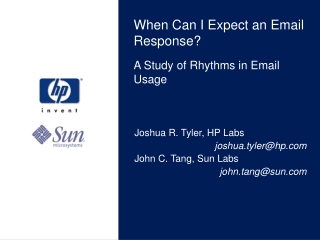 When Can I Expect an Email Response? A Study of Rhythms in Email Usage