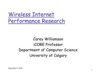 Wireless Internet Performance Research