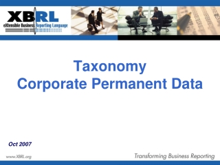 Taxonomy Corporate Permanent Data