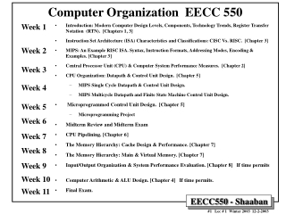 Computer Organization EECC 550