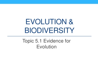 Evolution &amp; Biodiversity