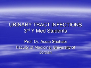 URINARY TRACT INFECTIONS 3 rd Y Med Students