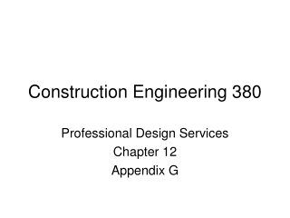 Construction Engineering 380