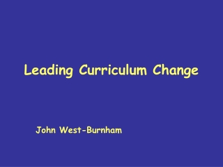 Leading Curriculum Change