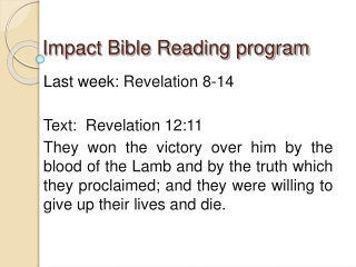 Impact Bible Reading program