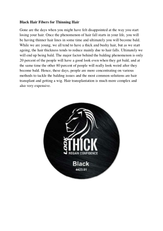 Black Hair Fibers for Thinning Hair