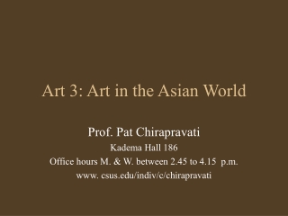 Art 3: Art in the Asian World