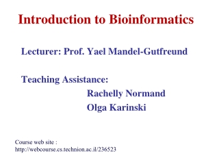 Introduction to Bioinformatics