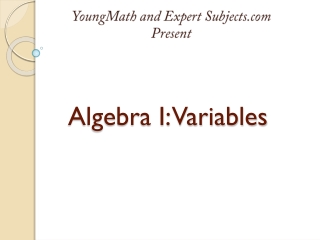 Algebra I: Variables