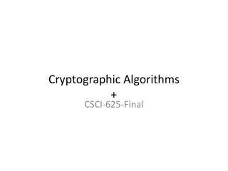 Cryptographic Algorithms +