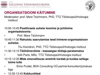 TÖÖSTUSPSÜHHOLOOGIA INSTITUUT