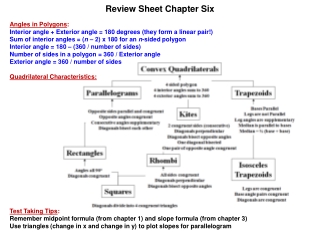 Review Sheet Chapter Six