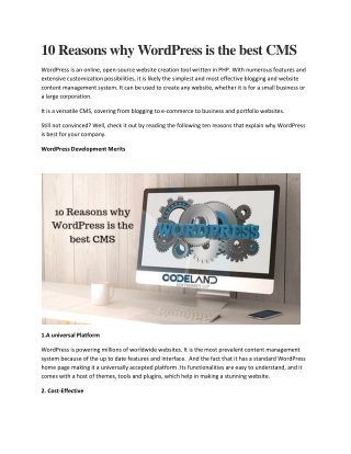 10 Reasons why WordPress is the best CMS