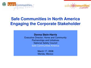 Safe Communities in North America Engaging the Corporate Stakeholder