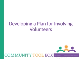 Developing a Plan for Involving Volunteers