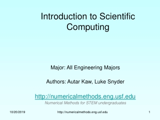 Introduction to Scientific Computing