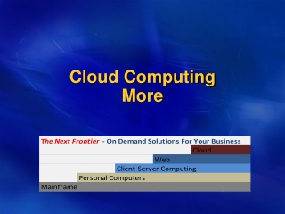 Cloud Computing More