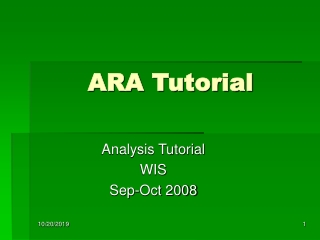 ARA Tutorial