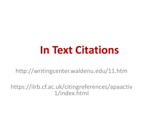 In Text Citations