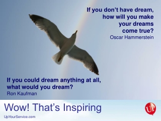 If you don’t have dream, how will you make your dreams come true? Oscar Hammerstein