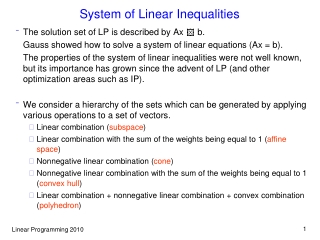 System of Linear Inequalities